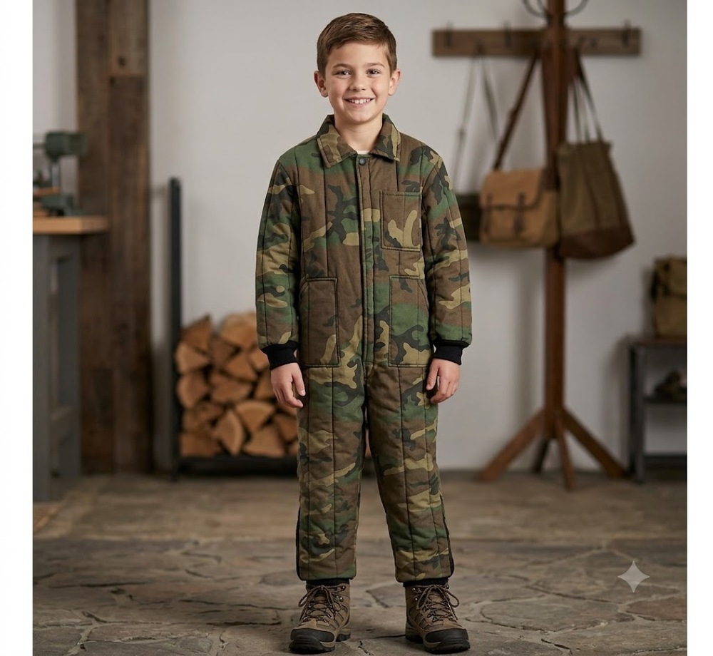 Rothco Rugged Outdoor Camo Insulated Coveralls Jumpsuit Snowsuit Boys Medium